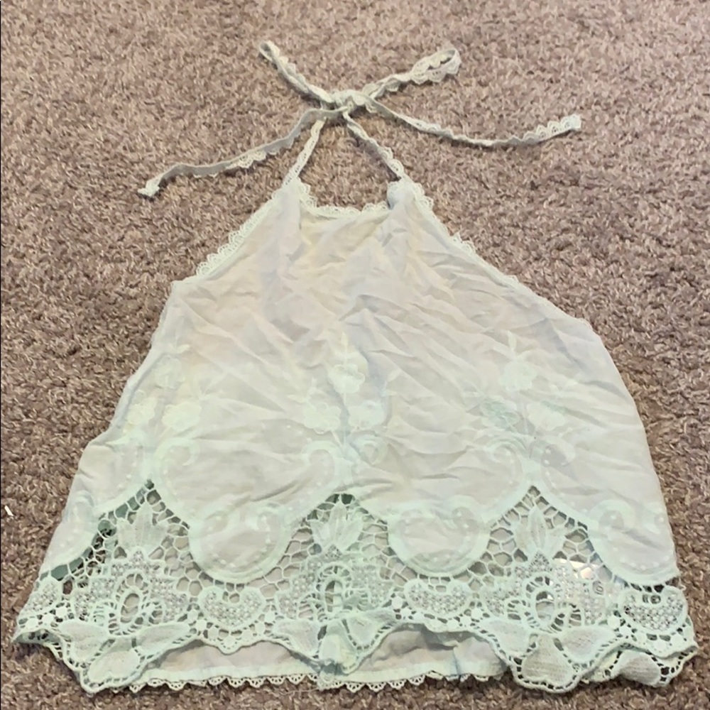 Teal halter top